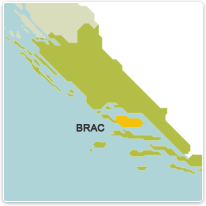 brac, insel, karte, landkarte, map