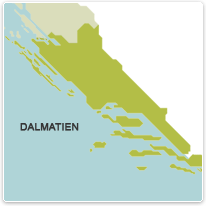 Dalmatien dalmatien, kroatien, karte, landkarte, map