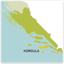 korcula, insel, karte, landkarte, map