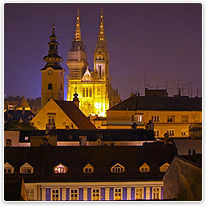 zagreb, kroatien, nacht